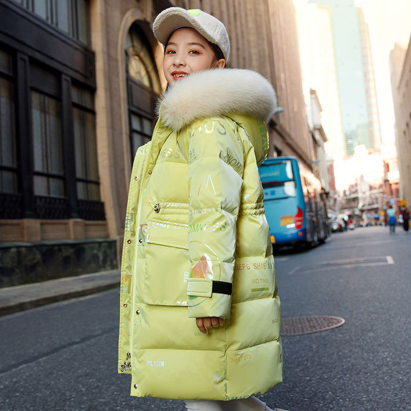 5〜14歳の女の子用の毛皮の襟付きの暖かい冬のジャケット,長 - Winter Clothing Toddler のレビューと価格