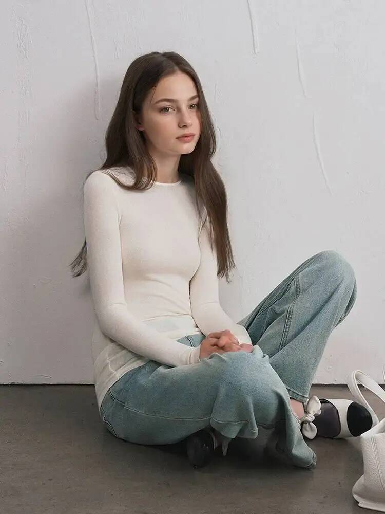 レディースカシミヤ混紡長袖トップス 秋冬用 ソフトモーダルス - Winter Clothing For Woman のレビューと価格