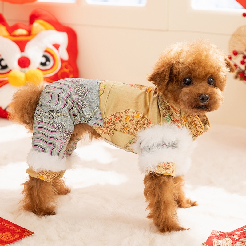 クリスマス犬服冬厚手暖かいテディ二本足綿コート漫画柄スナップ - Winter Clothing Patterns のレビューと価格