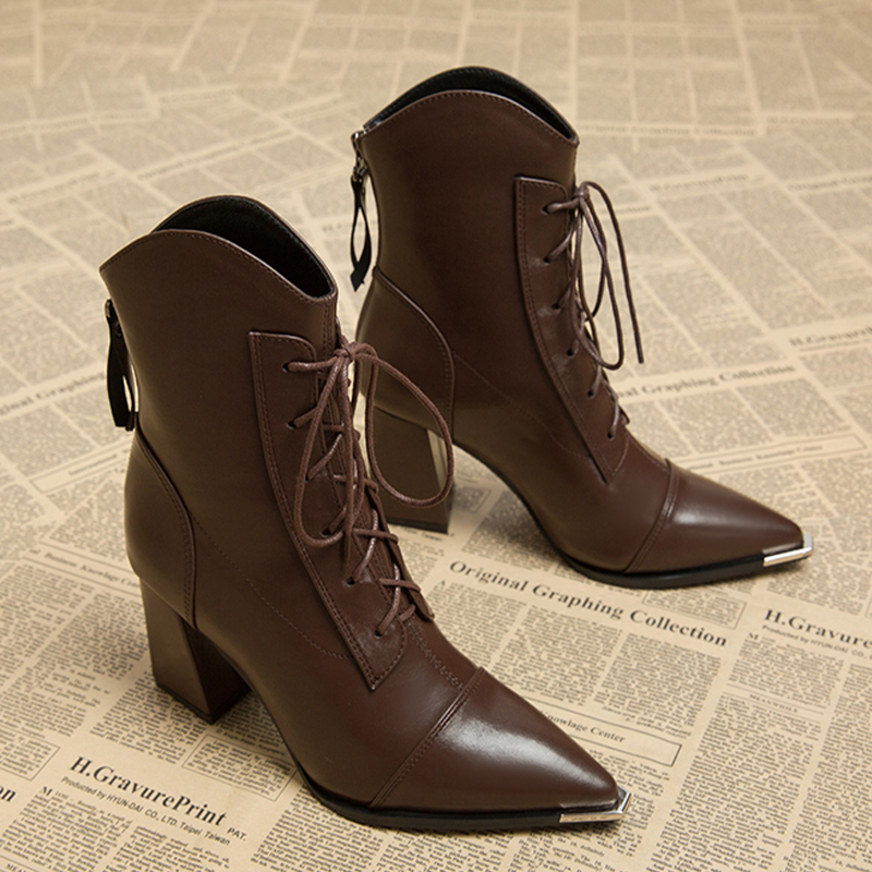 レディースアンクルブーツ ファッション ポインテッドトゥ ハ - Winter Clothing For Woman のレビューと価格